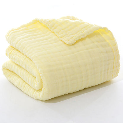 6-Layer Pure Cotton Gauze Towel Blanket, All-Cotton Bubble Gauze Towel Blanket, Single/Double Air-Conditioning Summer Cooling Blanket, Thin Quilt