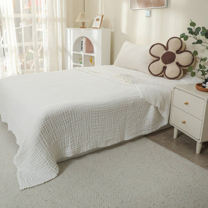 6-Layer Pure Cotton Gauze Towel Blanket, All-Cotton Bubble Gauze Towel Blanket, Single/Double Air-Conditioning Summer Cooling Blanket, Thin Quilt