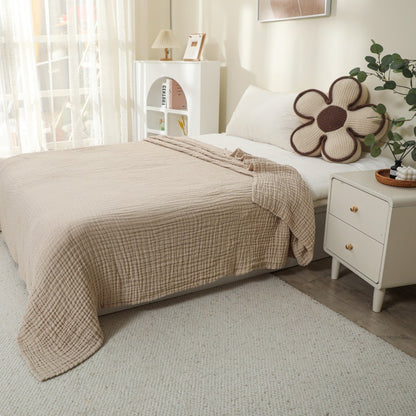 6-Layer Pure Cotton Gauze Towel Blanket, All-Cotton Bubble Gauze Towel Blanket, Single/Double Air-Conditioning Summer Cooling Blanket, Thin Quilt