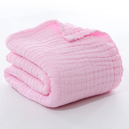 6-Layer Pure Cotton Gauze Towel Blanket, All-Cotton Bubble Gauze Towel Blanket, Single/Double Air-Conditioning Summer Cooling Blanket, Thin Quilt